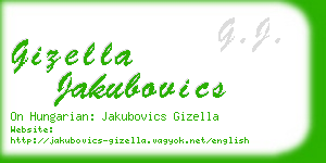 gizella jakubovics business card